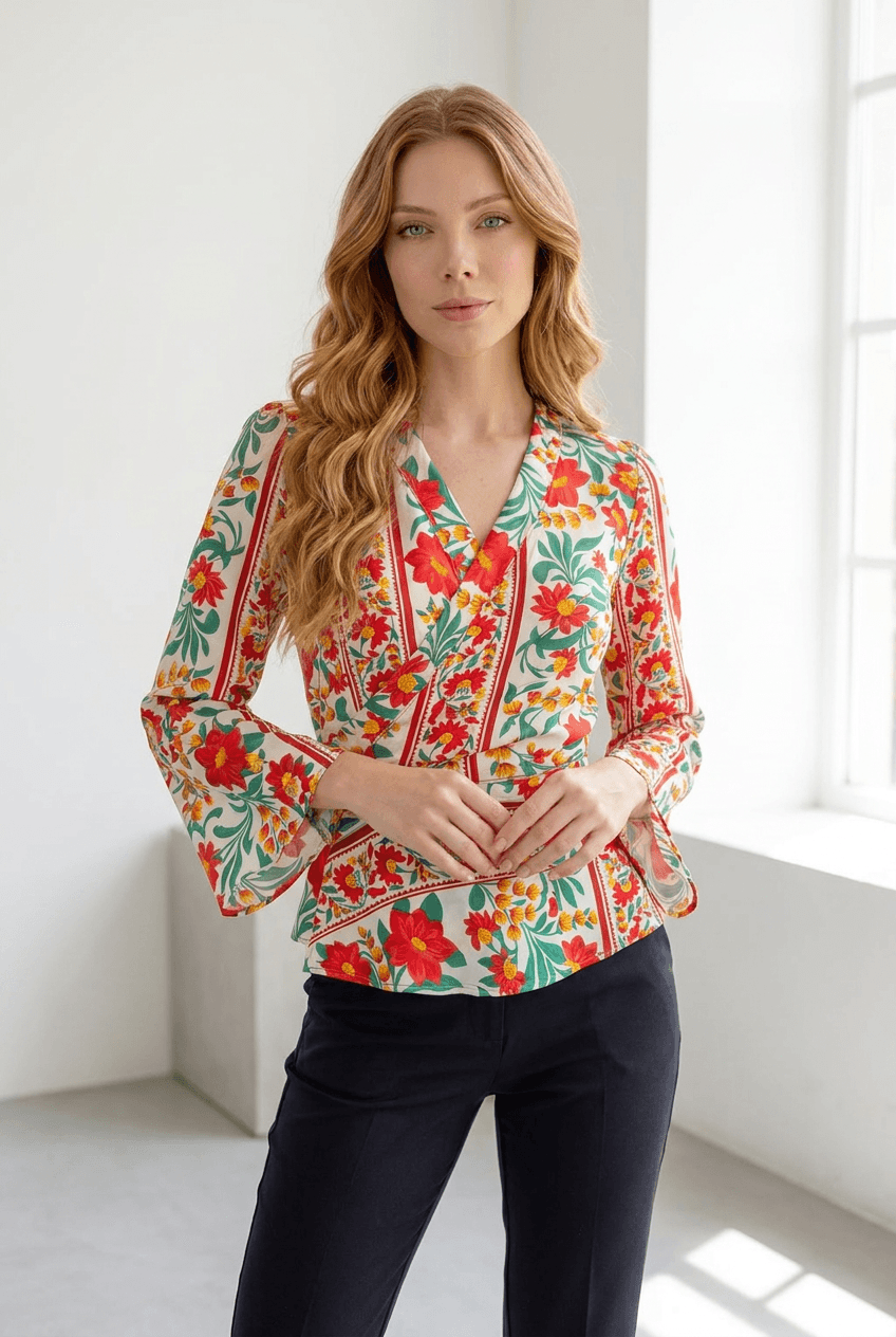 Blusa envelope kimono